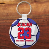 Porte-clés Soccer Joueur Numéro École Équipe sportive (Recto)