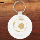Porte-clés Soccer moderne en or Personnalisé (Recto)