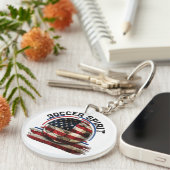 Porte-clés Soccer Spirit USA, Drapeau américain Soccer (Devant Droit)