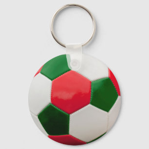 Porte-clés Soccer vert et rouge, thème de Noël,