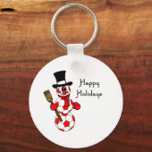Porte-clés SoccerChick Snowman Joyeux vacances (Recto)