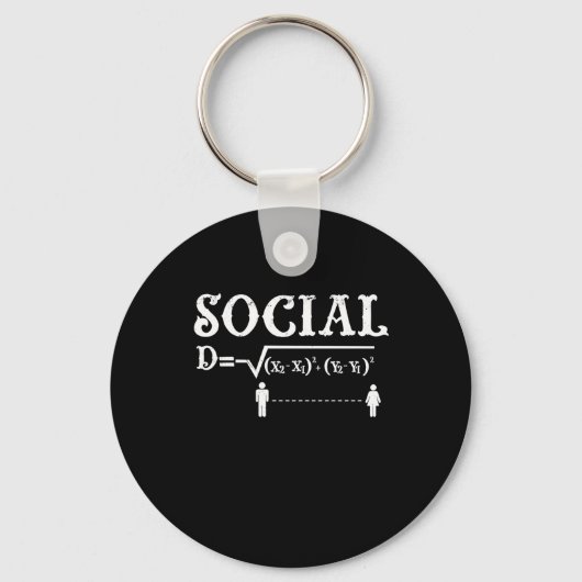 Porte-clés Social Distancing Math Enseignant Quarantiné Math (Recto)