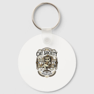 Porte-clés Société de chats Bar à alcool humour Vintage Vecto