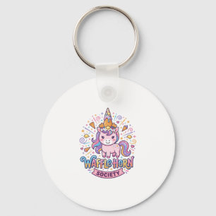 Porte-clés Société de cornes de gaufres de licorne Prêt à imp