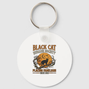 Porte-clés Société humanitaire du chat noir Halloween pleine 