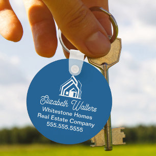 Porte-clés Société immobilière élégante Blue Realtor sur mesu