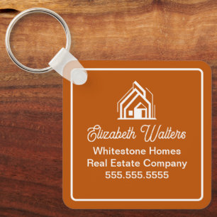 Porte-clés Société Immobilière Realtor Orange Brûlé Personnal
