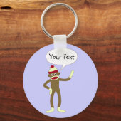 Porte-clés Sock Monkey personnalisable Comic Speech Bubble (Recto)