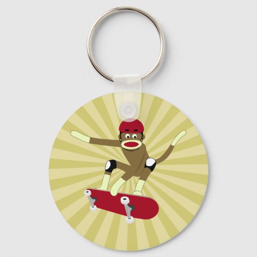 Porte-clés Sock Monkey Skateboarder (Recto)
