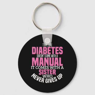 Porte-clés Soeur du diabète Type 1 T1D Sensibilisation au dia
