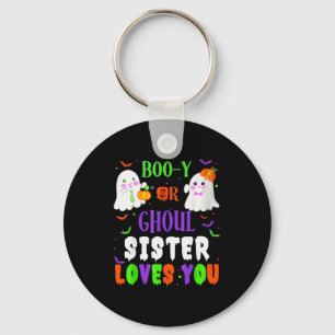 Porte-clés Sœur fantôme ou méchant t'aime Boo bébé Halloween
