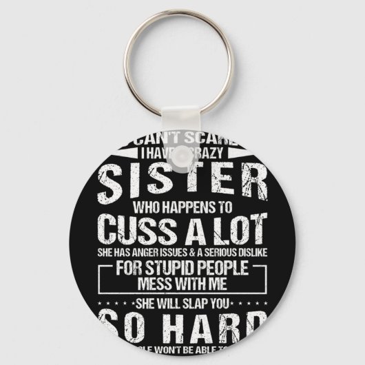 Porte-clés Soeur Folle Qui Arrive À Cuss Beaucoup (Recto)