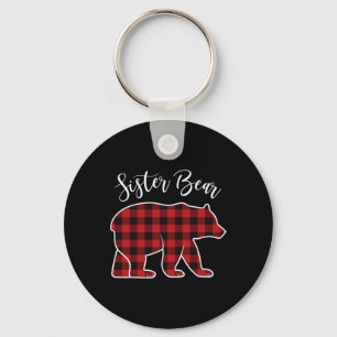 Porte-clés Soeur Ours Pyjama Rouge Buffalo Noël Amusant Famil