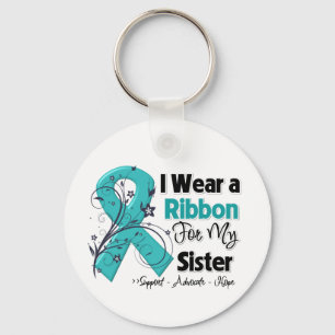 Porte-clés Soeur - ruban de Cancer ovarien