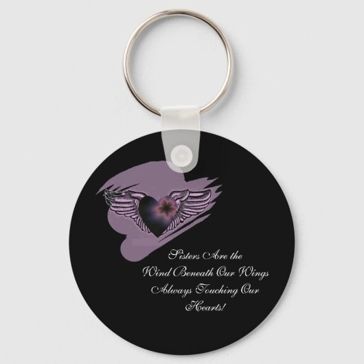 Porte-clés Soeurs ailes coeur keychain (Recto)