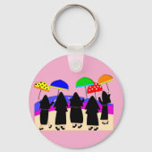 Porte-clés Soeurs avec parapluies "Attente de pluie" ll (Verso)