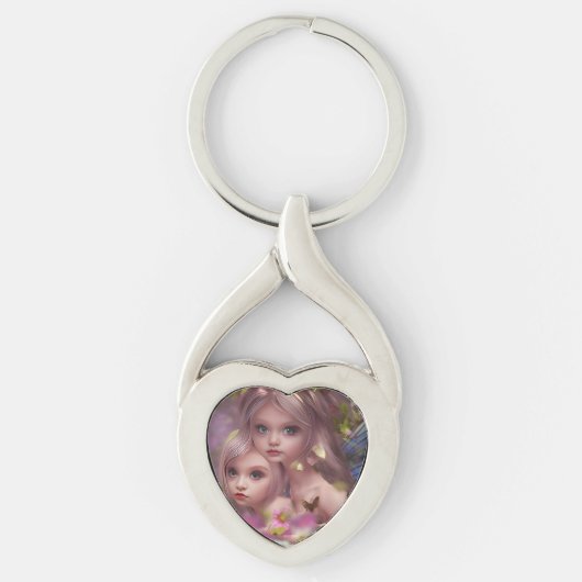 Porte-clés Soeurs des fées parmi les fleurs de la forêt (Devant)