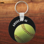 Porte-clés Sofball Jaune avec nom ou texte (Recto)