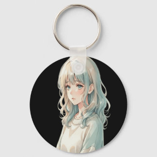 Porte-clés Soft Anime Girl – Round Keychain