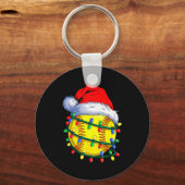 Porte-clés Softball Ball Santa Hat Christmas Softball Xmas Li (Recto)