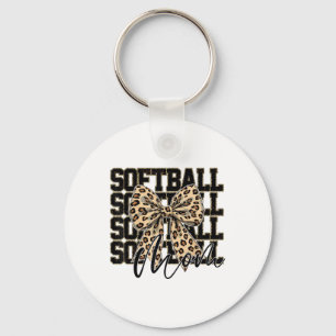 Porte-clés Softball Coquette Bow Softball Mom Jour Softba