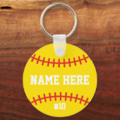 Porte-clés Softball Filles Équipe Pas Cher Athlète (Recto)