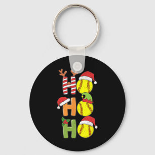 Porte-clés Softball Noël Ho Ho Softball Xmas Sport Me
