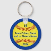 Porte-clés softball NOM DE L'ÉQUIPE et DU JOUEUR,  (Recto)