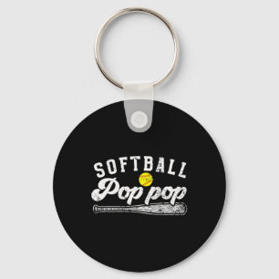 Porte-clés Softball Pop Pop D'un Joueur De Softball Pop Pop