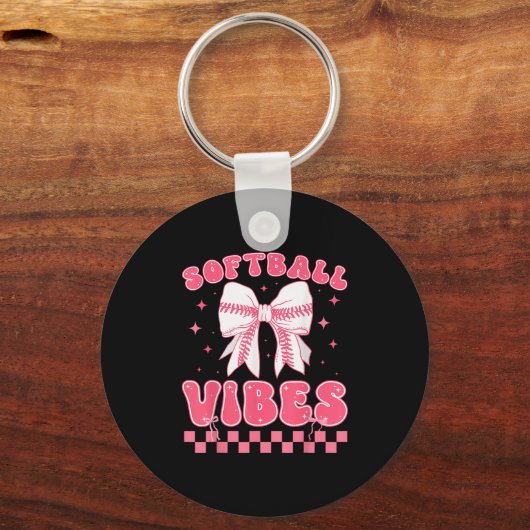 Porte-clés Softball Vibes Softball Couqette Groovy Softball G (Recto)