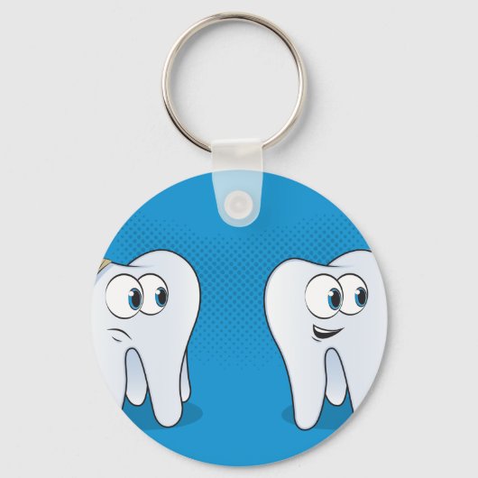 Porte-clés Soin dentaire Happy vs Sad Tooth (Recto)