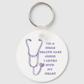 Porte-clés Soins de santé à domicile Infirmière Coeur (Recto)