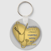Porte-clés Soins du coeur jaune ObGyn Infirmière (Recto)