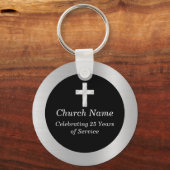 Porte-clés Soirée d'anniversaire de l'Église Noire et Argent (Recto)