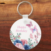 Porte-clés Soirée d'anniversaire florale (Verso)