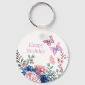 Porte-clés Soirée d'anniversaire florale (Verso)