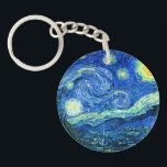 Porte-clés soirée étoile vincent van gogh<br><div class="desc">Le célèbre tableau de Van Gogh, "La nuit étoilée". Peint lors de son séjour à l'asile de Saint Rémy dans les années 1880, van Gogh dépeignait les collines ondulantes et les cyprès qu'il voyait depuis sa fenêtre. numériquement amélioré par PixDezines. Copyright © 2008-2016 PixDezines.com™ et PixDezines™ sur zazzle.com. Tous droits...</div>