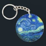 Porte-clés soirée étoile vincent van gogh<br><div class="desc">Le célèbre tableau de Van Gogh, "La nuit étoilée". Peint lors de son séjour à l'asile de Saint Rémy dans les années 1880, van Gogh dépeignait les collines ondulantes et les cyprès qu'il voyait depuis sa fenêtre. numériquement amélioré par PixDezines. Copyright © 2008-2016 PixDezines.com™ et PixDezines™ sur zazzle.com. Tous droits...</div>