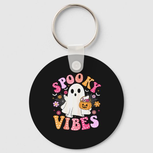 Porte-clés Soky Vibes Ghost Retro Groovy Halloween Women Girl (Recto)
