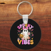 Porte-clés Soky Vibes Ghost Retro Groovy Halloween Women Girl (Recto)