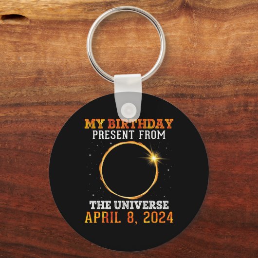 Porte-clés Solaire Éclipse Mon Anniversaire Présenté Par Les  (Recto)