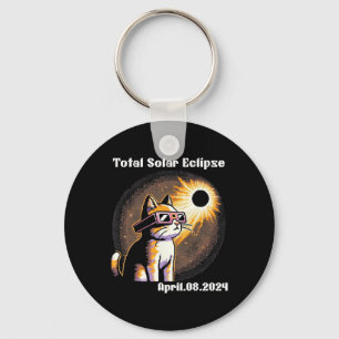 Porte-clés Solaire Eclipse Tee 2024 Chat portant Éclipse Sola