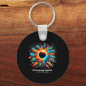 Porte-clés Solar Eclipse 2024 04.08.24 Eclipse Hommes Femmes (Recto)