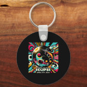 Porte-clés Solar Eclipse 2024 04.08.24 Eclipse Hommes Femmes (Recto)