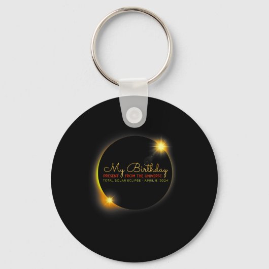 Porte-clés Solar Eclipse 2024 Anniversaire présent 4.8.24 Tot (Recto)