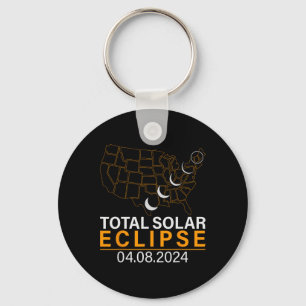 Porte-clés Solar Eclipse 2024 Carte Eclipse 8 avril 2024 Ecli