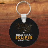 Porte-clés Solar Eclipse 2024 Carte Eclipse 8 avril 2024 Ecli (Recto)