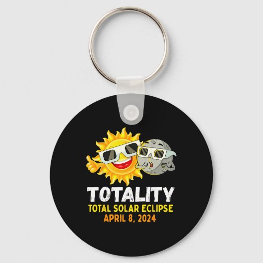 Porte-clés Solar Eclipse 2024 Gles Funny Sun Moon Garçons (Recto)
