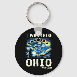 Porte-clés Solar Eclipse 2024 Ohio - Peinture nocturne étoilé