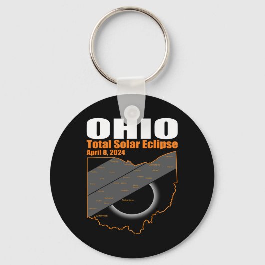 Porte-clés Solar Eclipse 2024 State Ohio Map Total Solar Ecli (Recto)